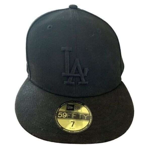 New Era LOS ANGELES DODGERS  Blackout Basic 59FIFTY Fitted EUC - Picture 2 of 3
